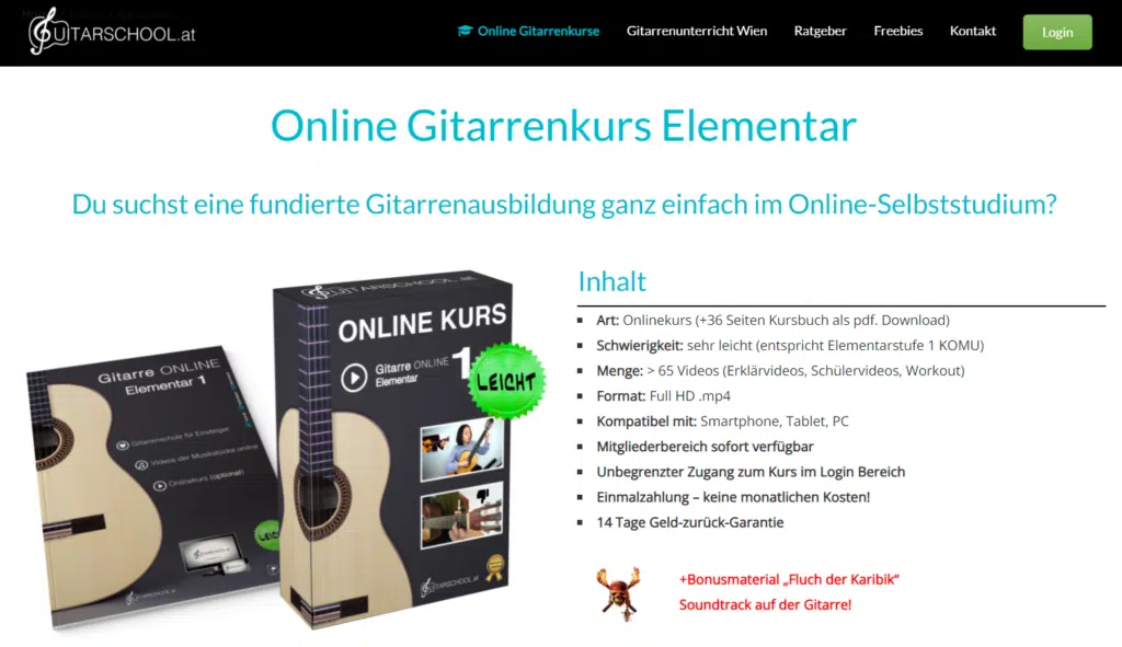 Online-Gitarrenkurs Elementar